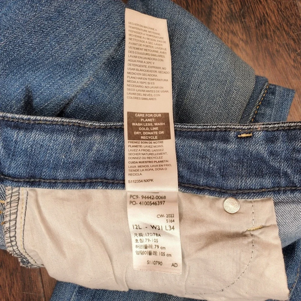 Levi's Signature Gold Mid-rise Straight Men's 31x34 Classic Blue Jeans Med-wash